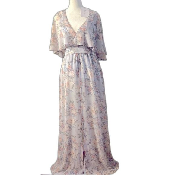 NWT-WAYF Flutter Sleeve Maxi Evening Formal Special events Dress M - Picture 1 of 12